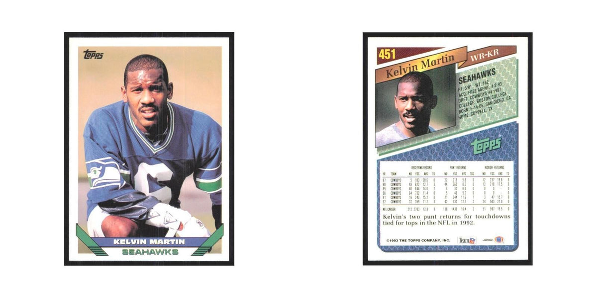 1993 Topps Kelvin Martin Seahawks #451