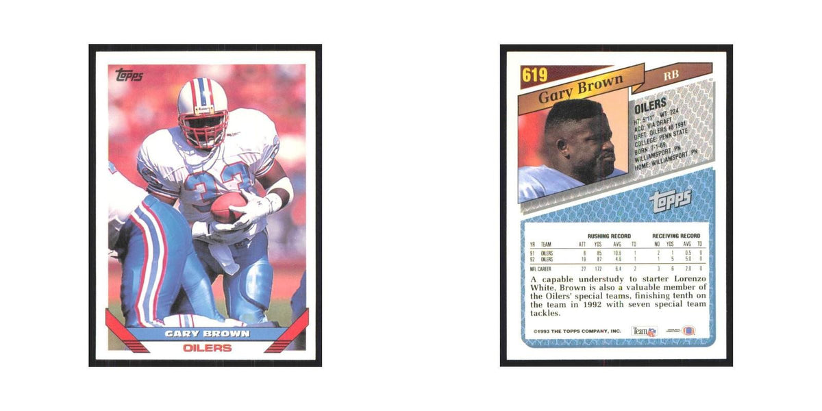 1993 Topps Gary Brown Houston Oilers #619