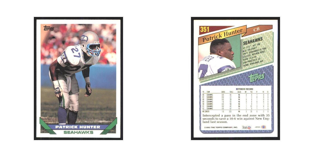 1993 Topps Patrick Hunter Seahawks #351