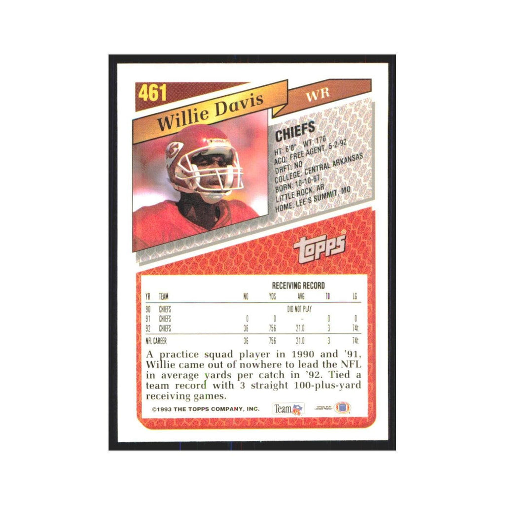 1993 Topps Willie Davis Chiefs #461