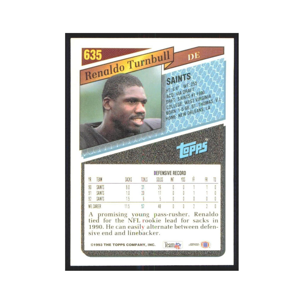 1993 Topps Renaldo Turnbull Saints #635