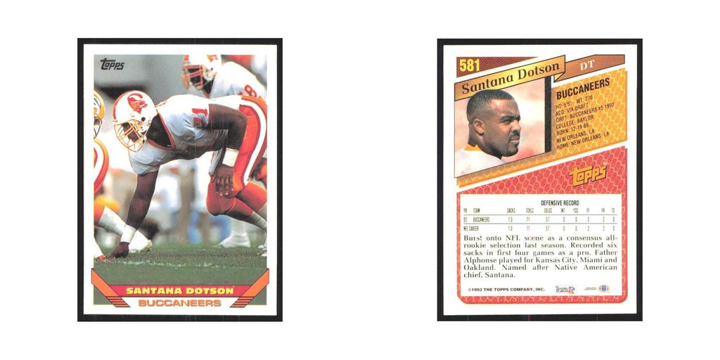 1993 Topps Santana Dotson Buccaneers #581
