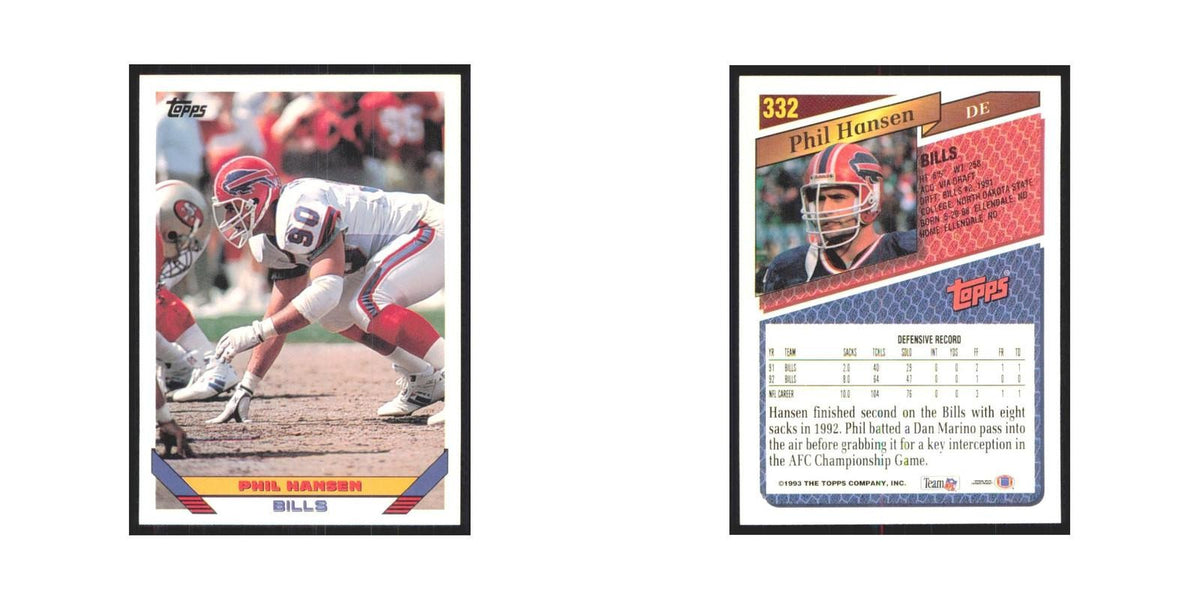 1993 Topps Phil Hansen Bills #332