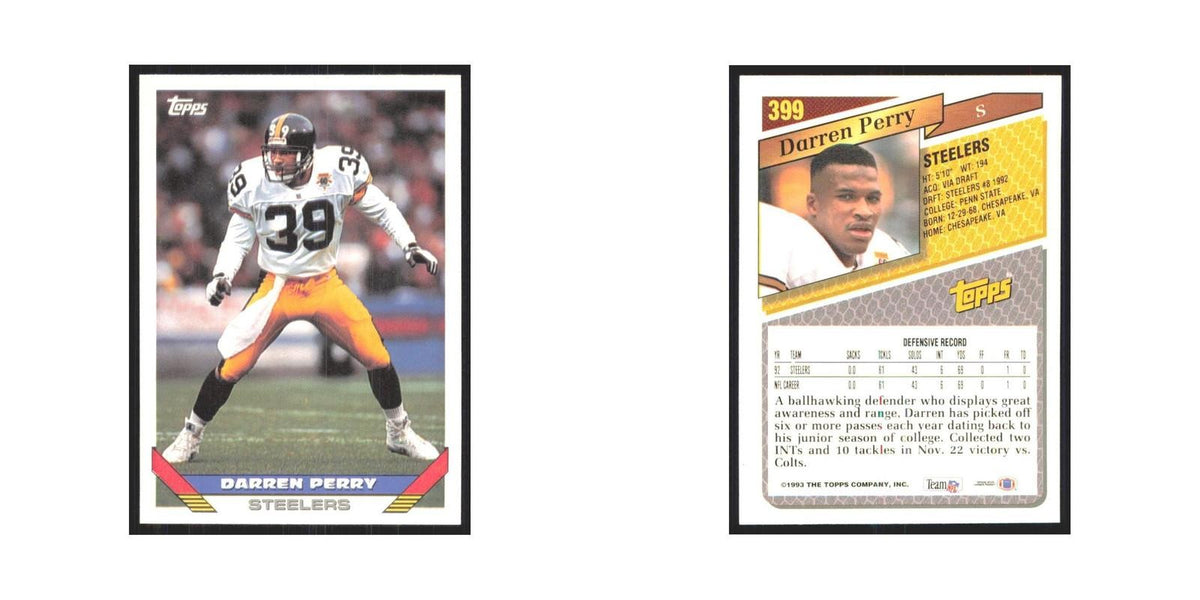 1993 Topps Darren Perry Steelers #399