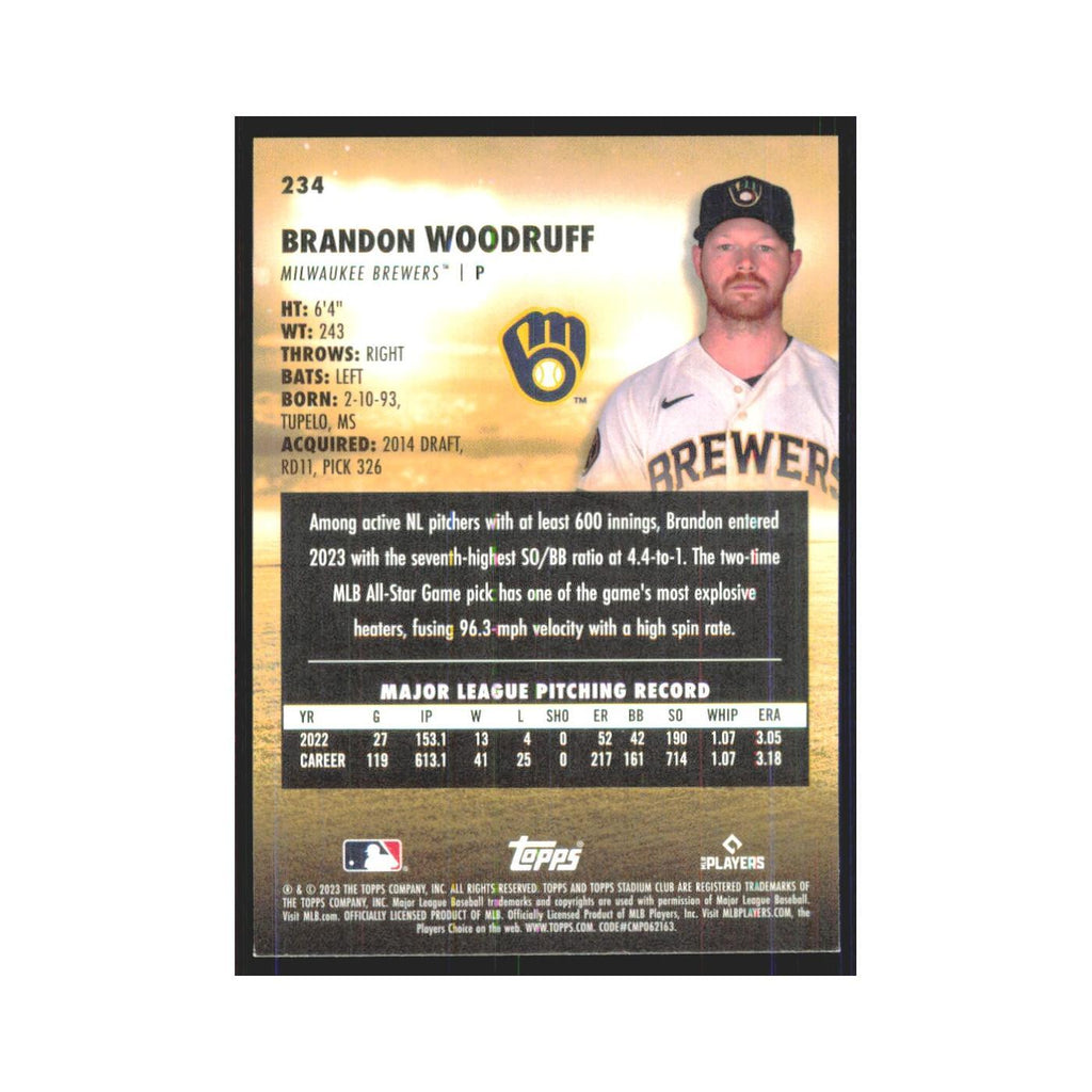 2023 Stadium Club Brandon Woodruff Brewers #234