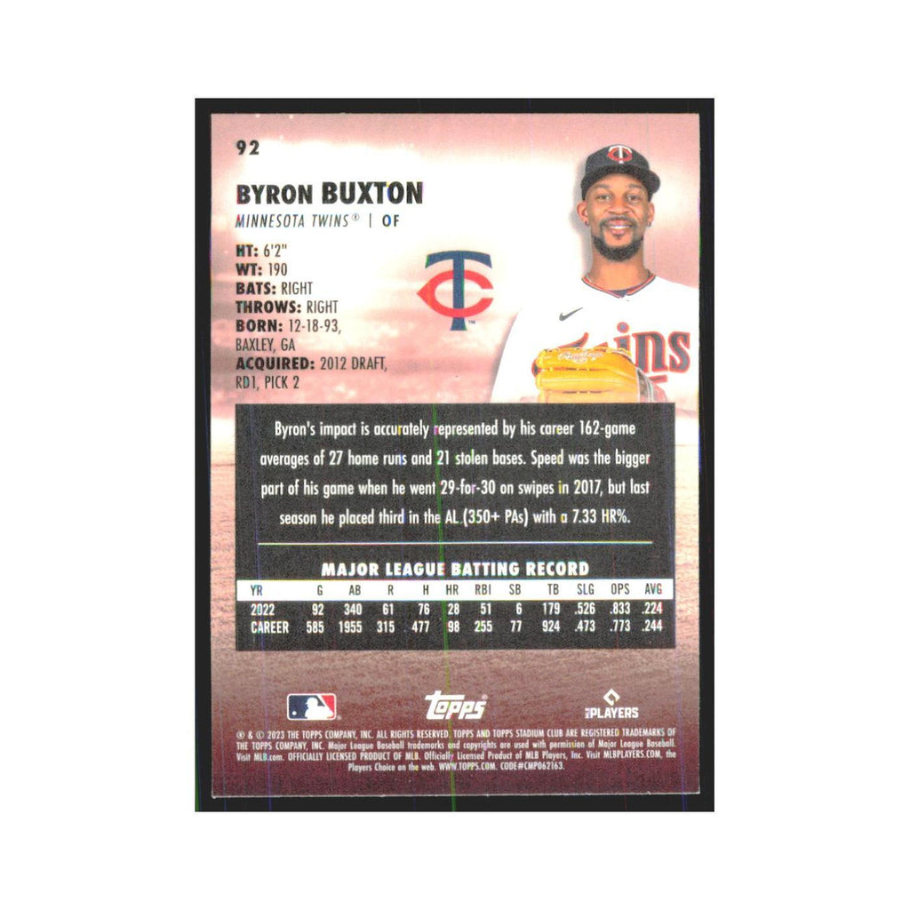 2023 Stadium Club Byron Buxton Twins #92