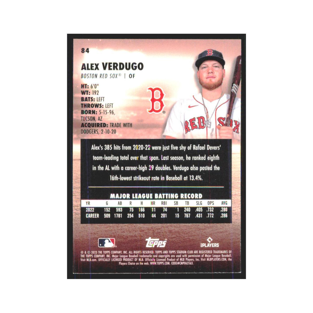 2023 Stadium Club Alex Verdugo Red Sox #84