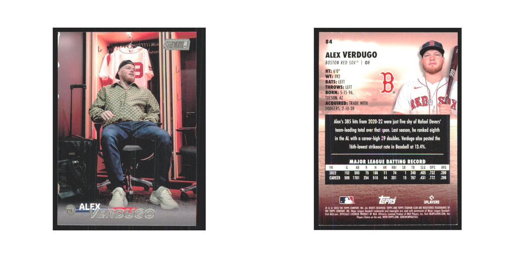 2023 Stadium Club Alex Verdugo Red Sox #84