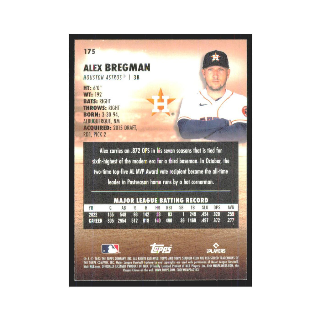 2023 Stadium Club Alex Bregman Astros #175