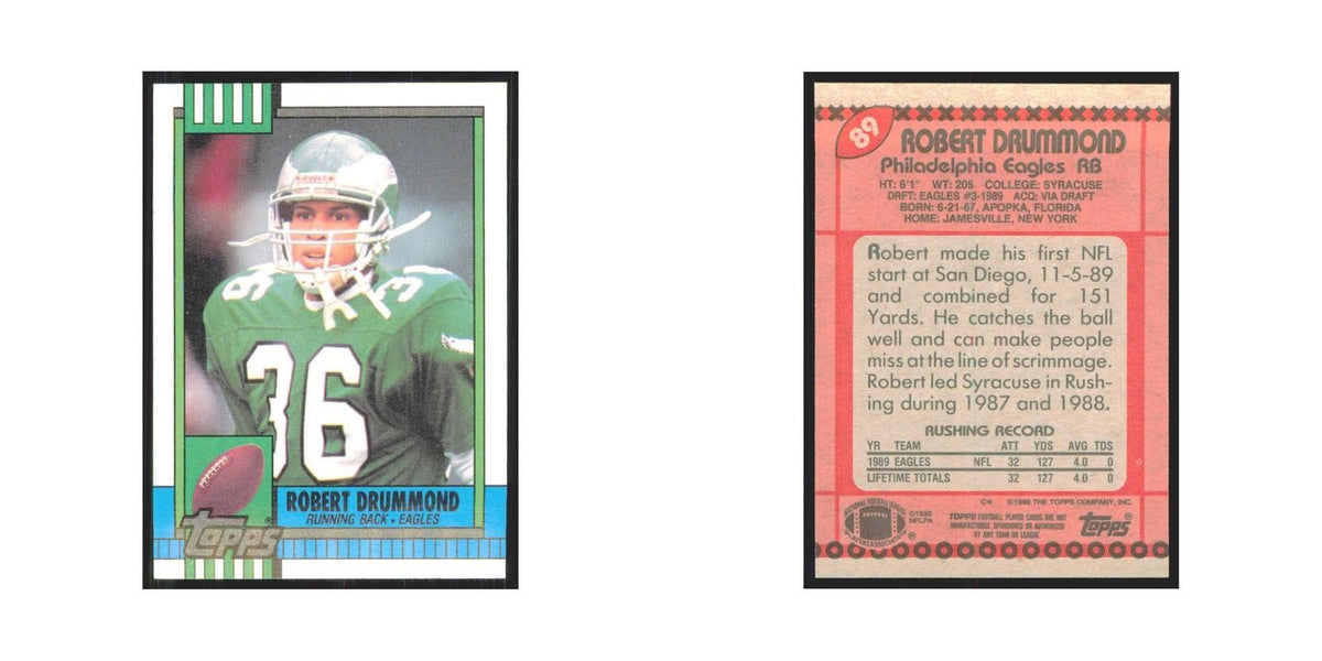 1990 Topps Robert Drummond Eagles #89