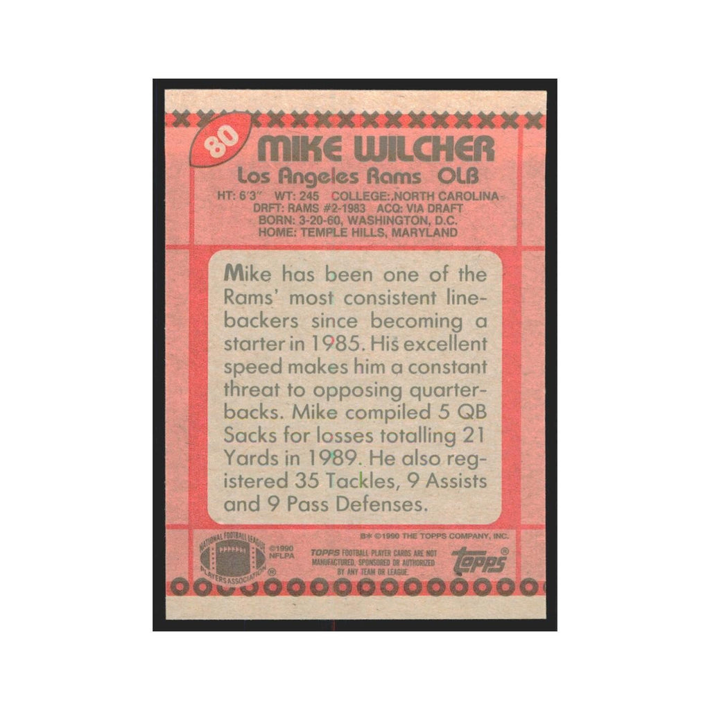 1990 Topps Mike Wilcher Rams #80