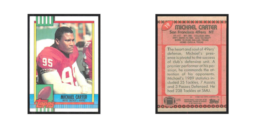 1990 Topps Michael Carter 49ers #19