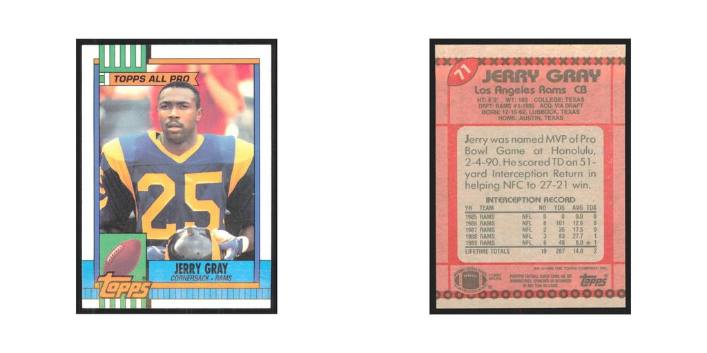 1990 Topps Jerry Gray Rams #71
