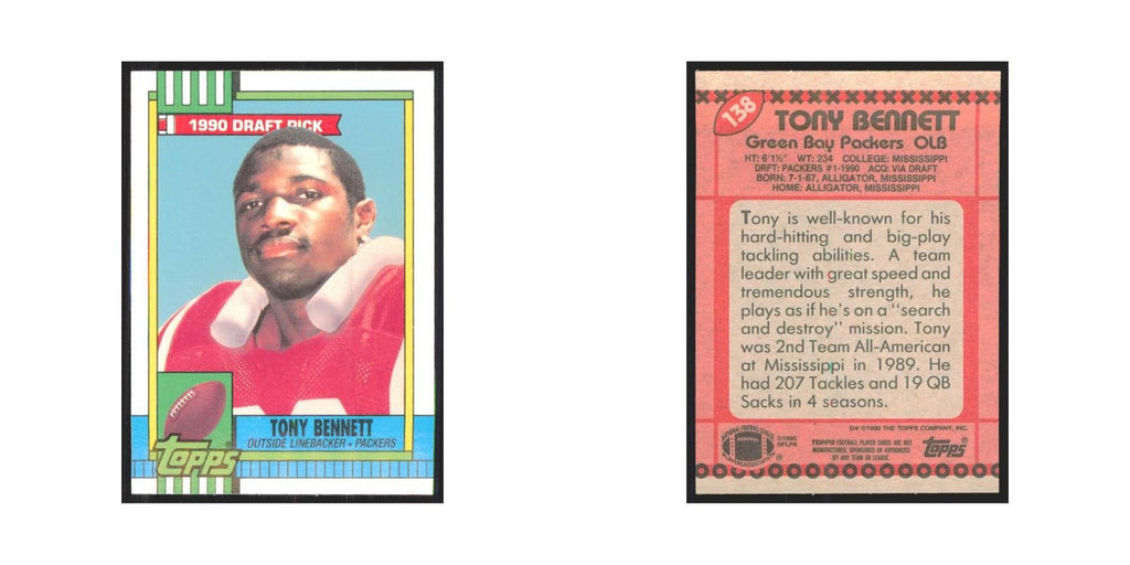 1990 Topps Tony Bennett Packers #138