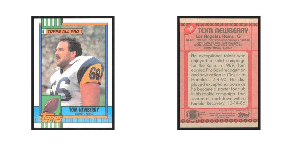 1990 Topps Tom Newberry Rams #70