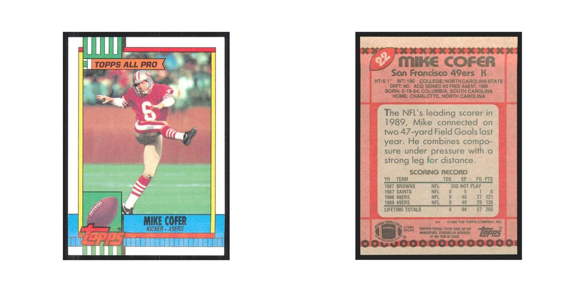 1990 Topps Mike Cofer 49ers #22