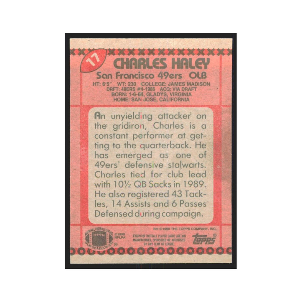 1990 Topps Charles Haley 49ers #17