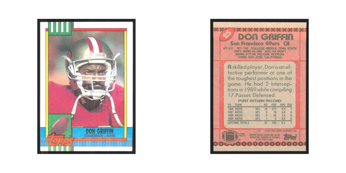 1990 Topps Don Griffin 49ers #25