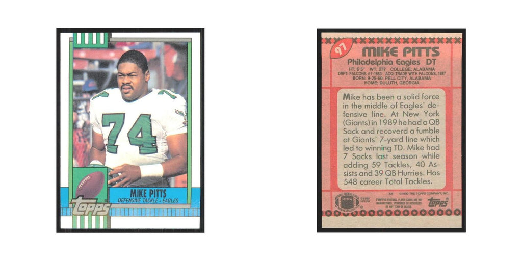 1990 Topps Mike Pitts Eagles #97