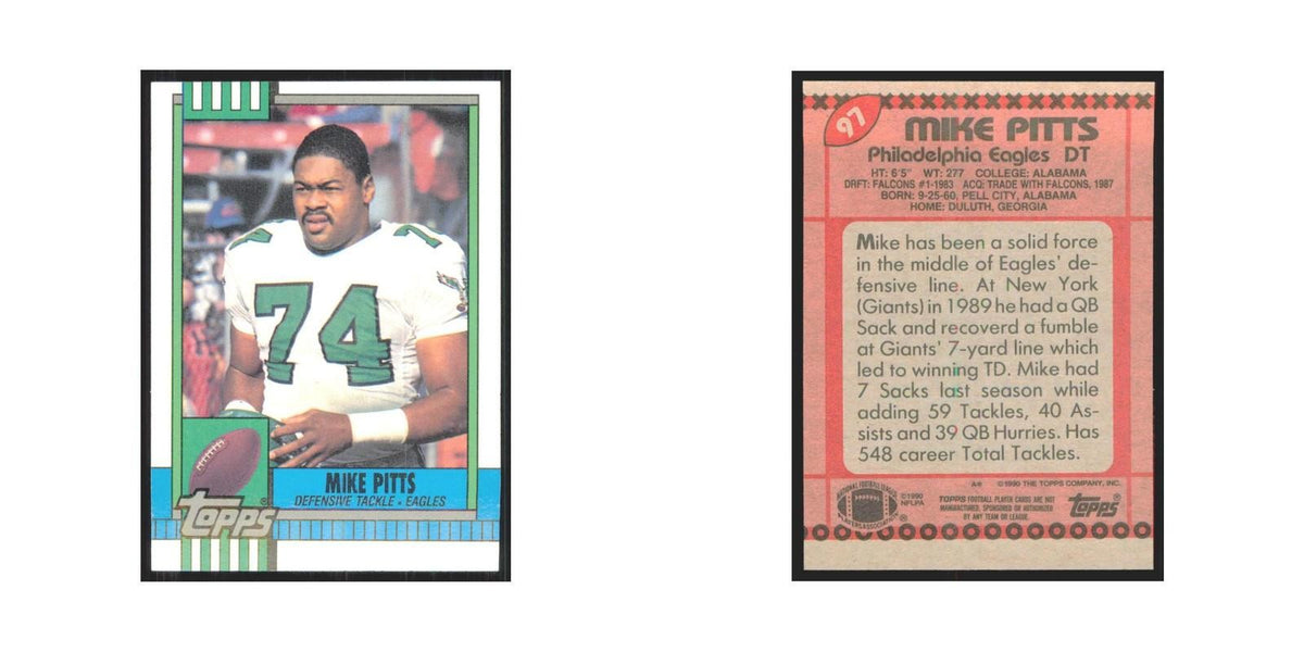 1990 Topps Mike Pitts Eagles #97