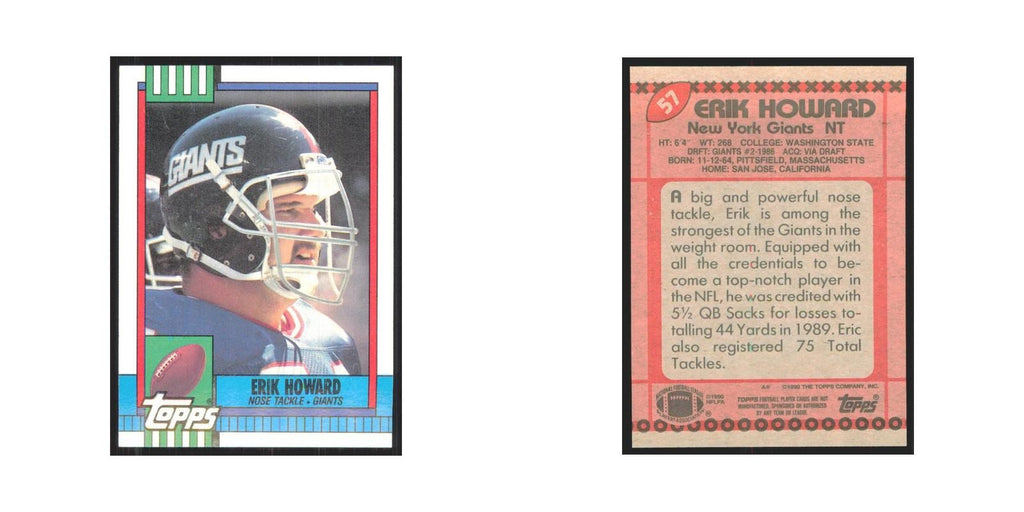 1990 Topps Erik Howard Giants #57