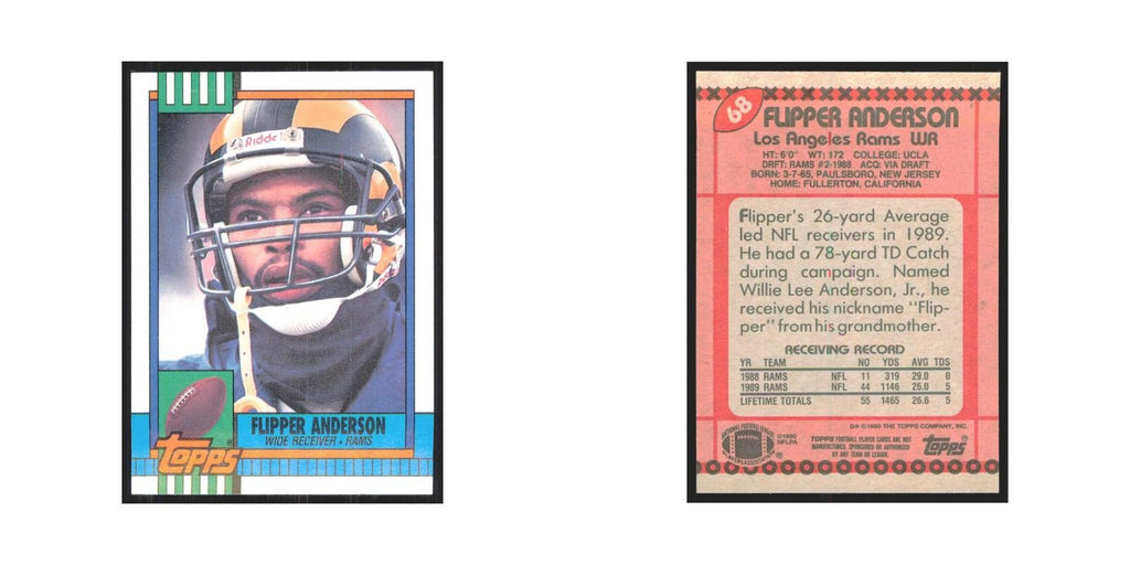 1990 Topps Flipper Anderson Rams #68