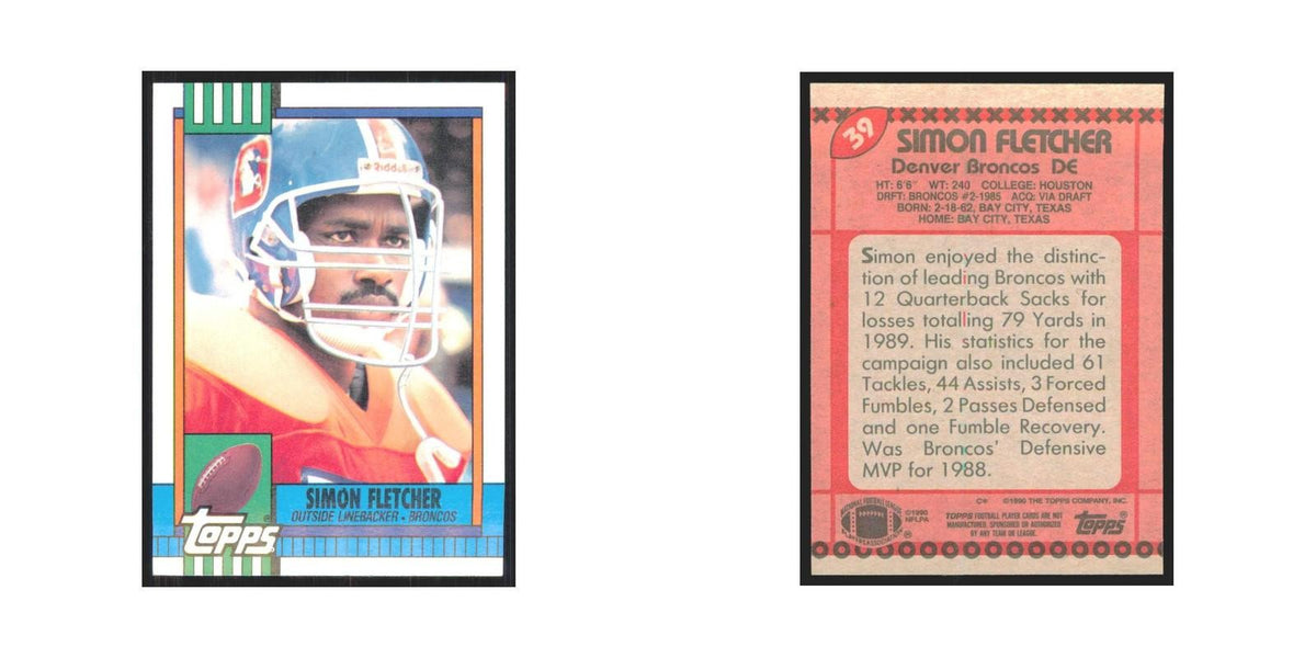 1990 Topps Simon Fletcher Broncos #39