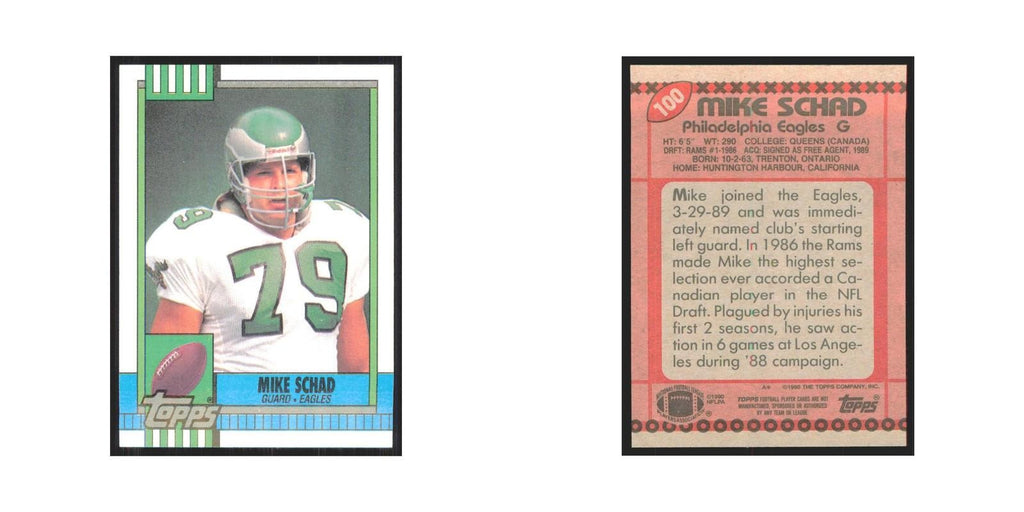 1990 Topps Mike Schad RC Eagles #100