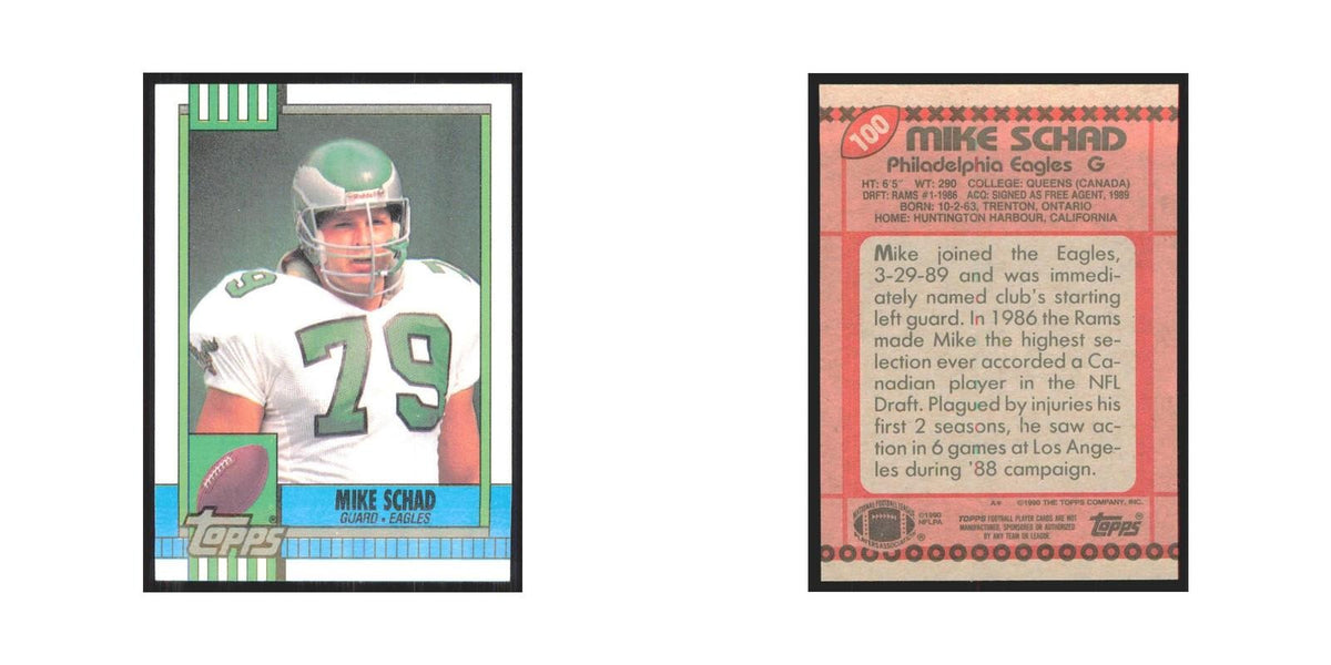 1990 Topps Mike Schad RC Eagles #100