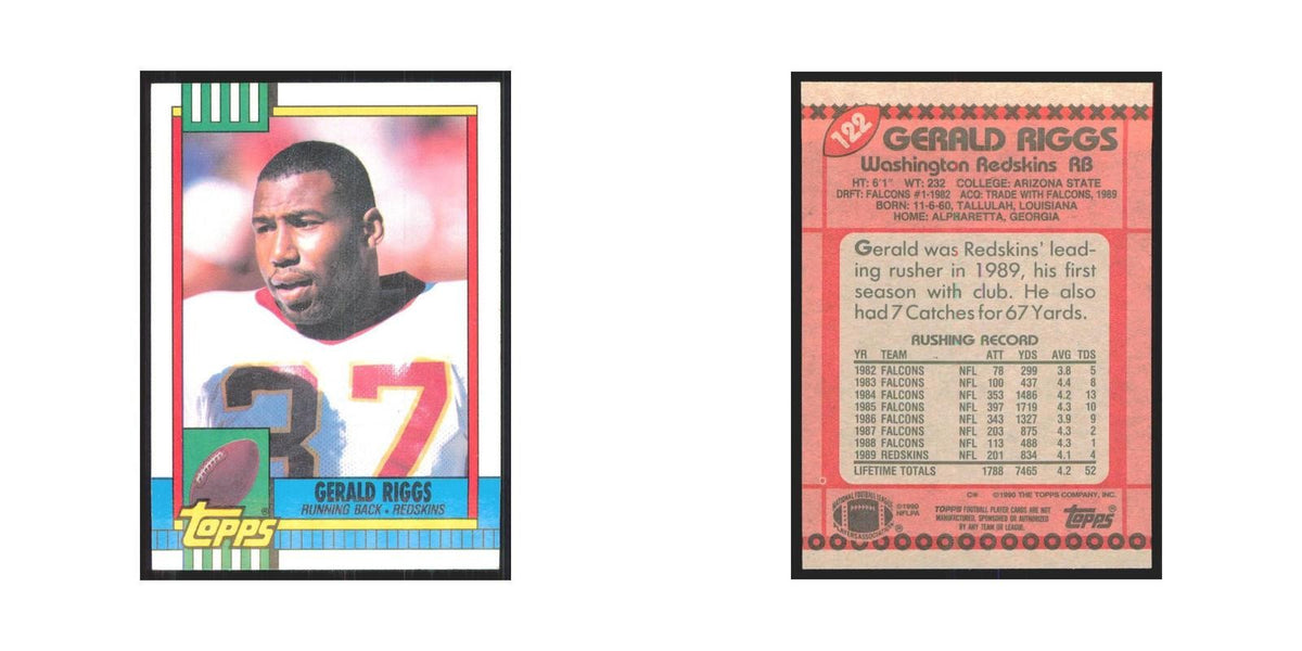 1990 Topps Gerald Riggs Redskins #122