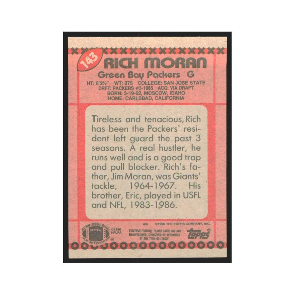 1990 Topps Rich Moran RC Packers #143