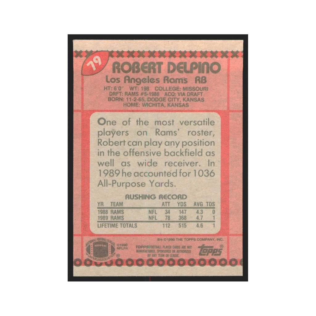 1990 Topps Robert Delpino Rams #79