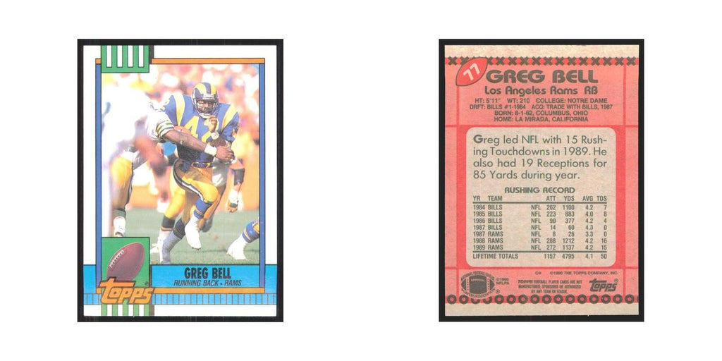 1990 Topps Greg Bell Rams #77
