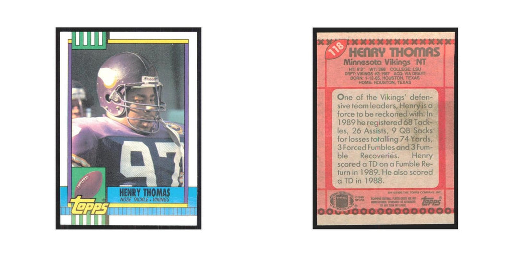 1990 Topps Henry Thomas Vikings #118
