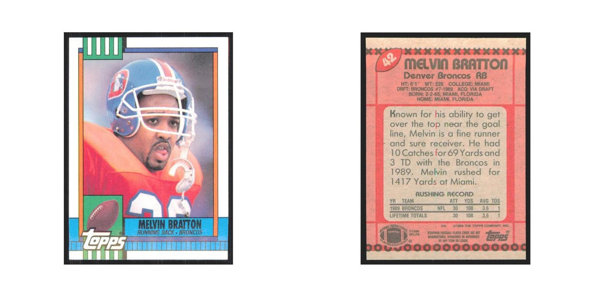 1990 Topps Melvin Bratton Broncos #42