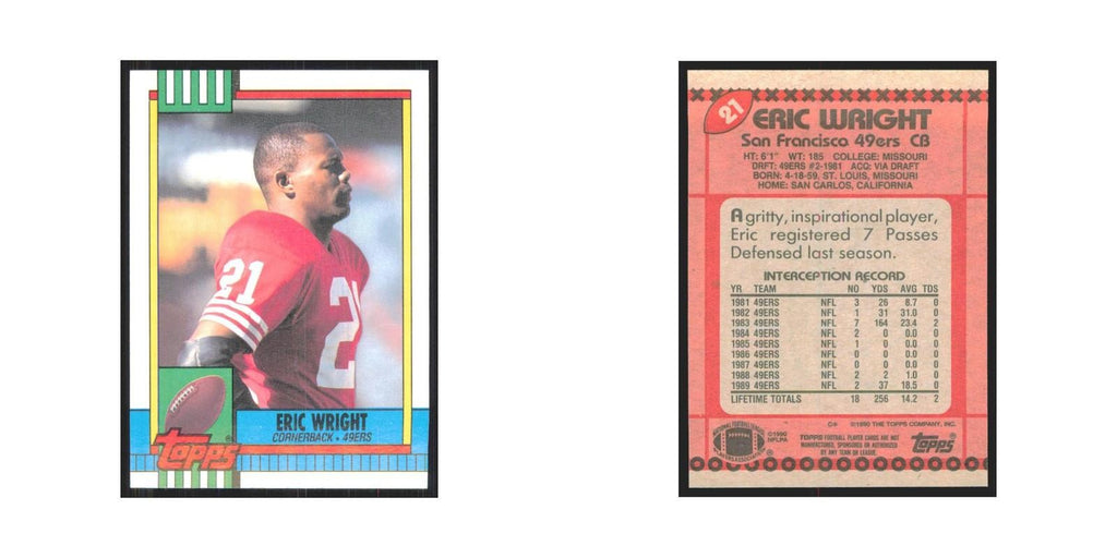 1990 Topps Eric Wright 49ers #21