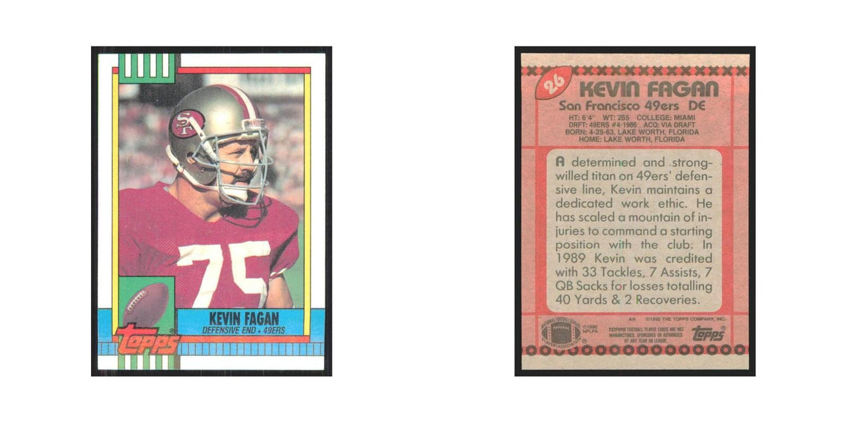 1990 Topps Kevin Fagan RC 49ers #26