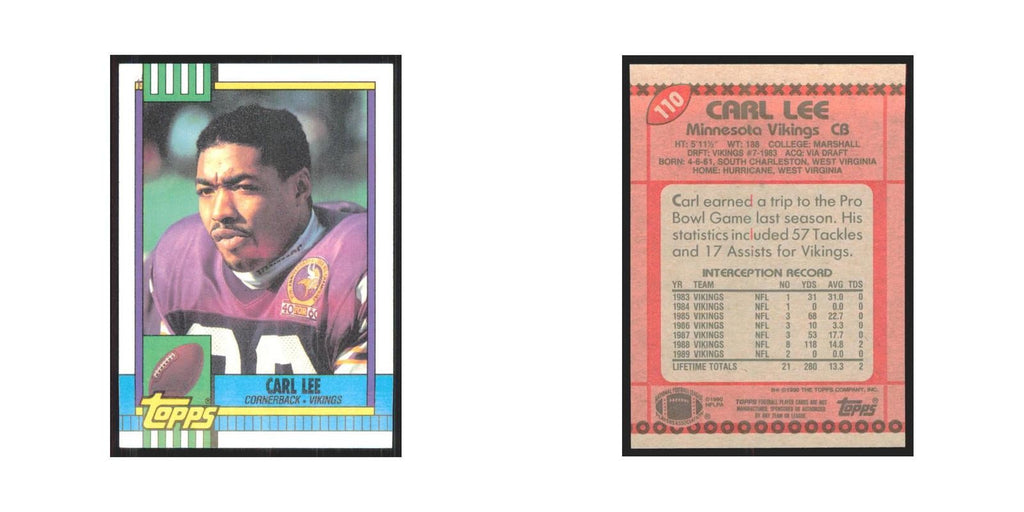 1990 Topps Carl Lee Vikings #110