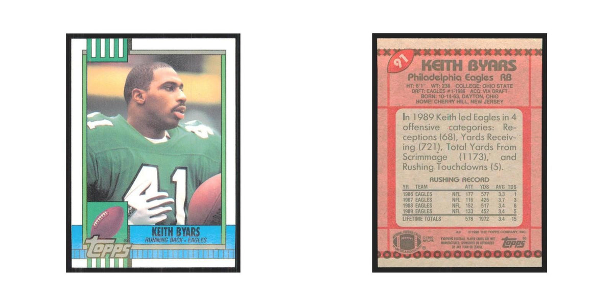 1990 Topps Keith Byars Eagles #91