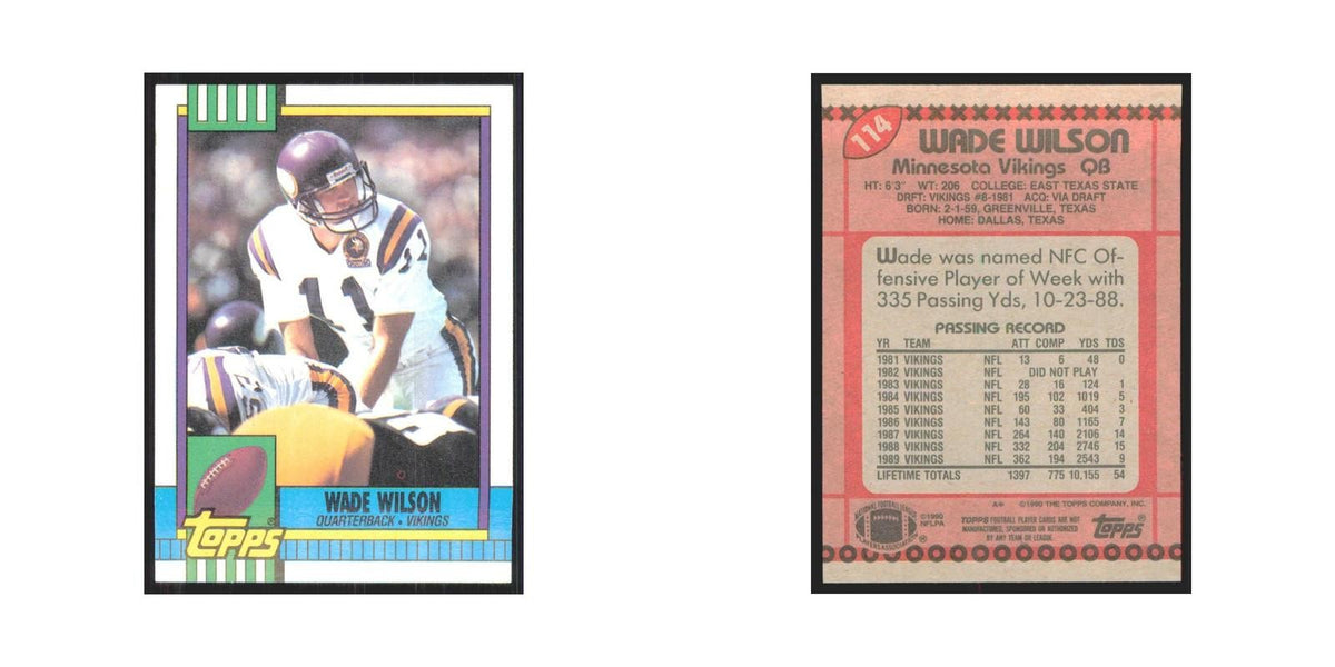 1990 Topps Wade Wilson Vikings #114