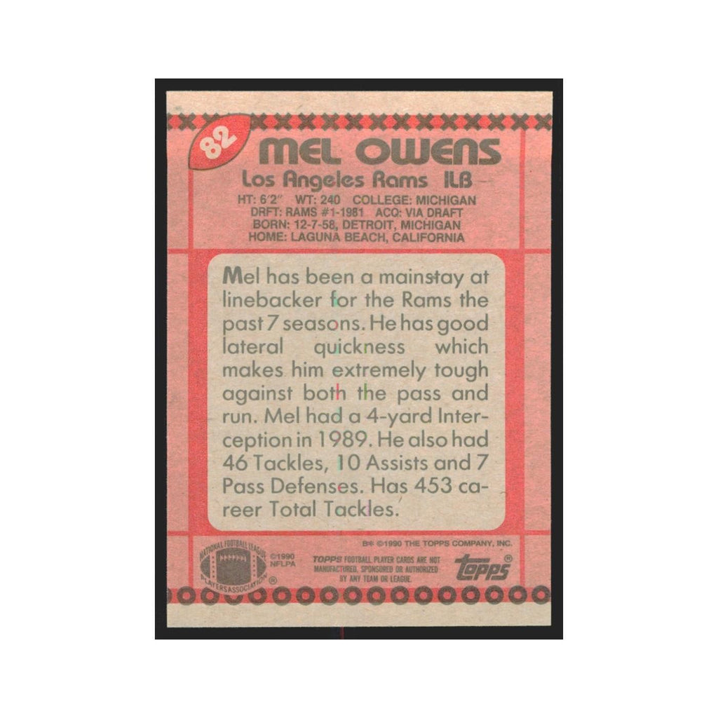 1990 Topps Mel Owens Rams #82