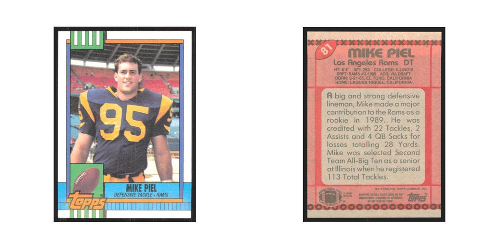 1990 Topps Mike Piel RC Rams #81