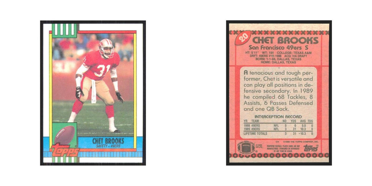 1990 Topps Chet Brooks RC 49ers #20