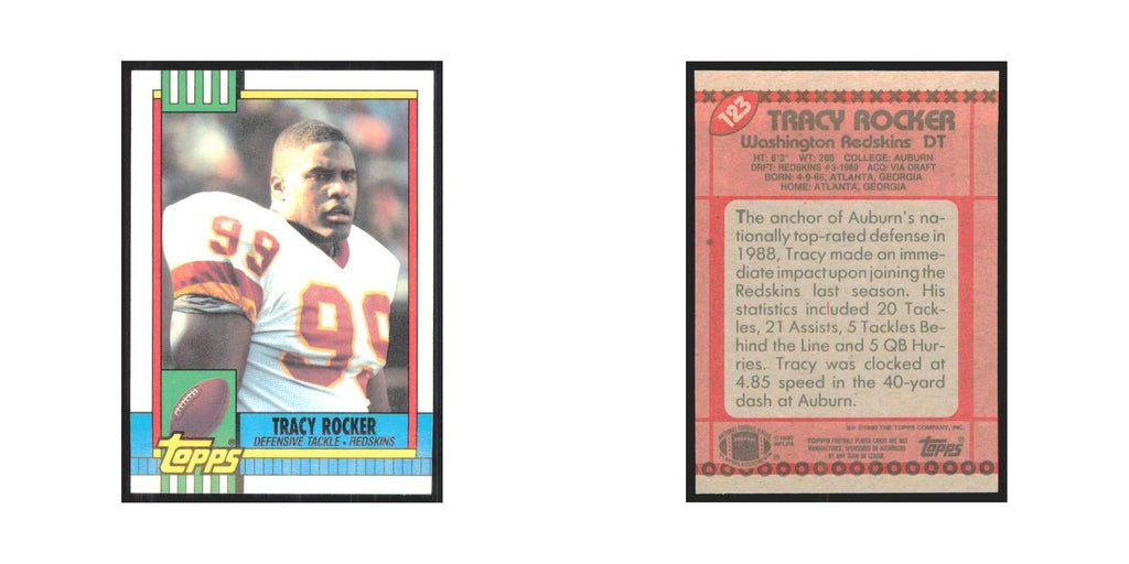 1990 Topps Tracy Rocker Redskins #123