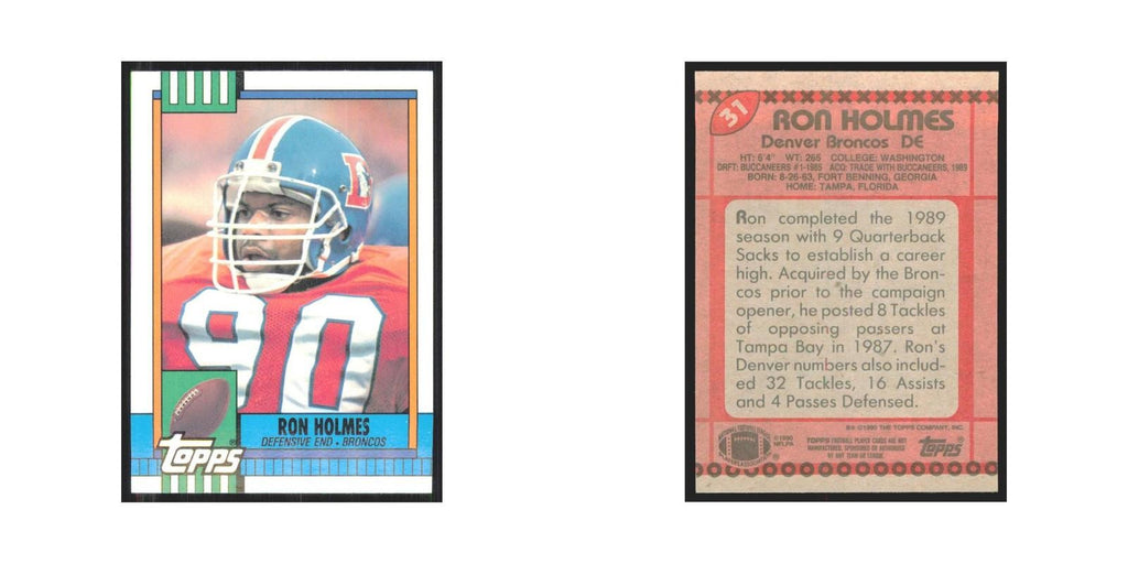 1990 Topps Ron Holmes Broncos #31