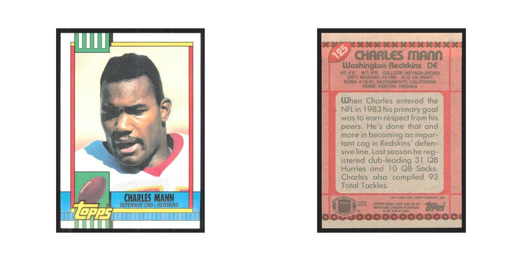 1990 Topps Charles Mann Redskins #125