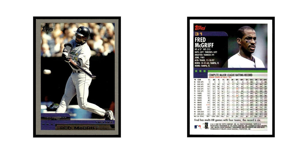Fred McGriff 2000 Topps #31 Tampa Bay Devil Rays Baseball Card NM
