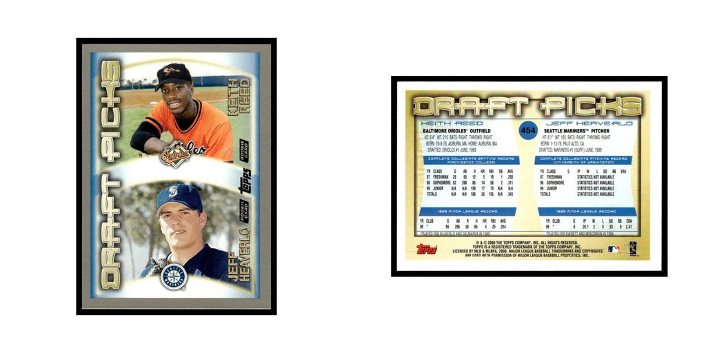 Keith Reed Jeff Heaverlo Rookie 2000 Topps #454 Baseball Card NM