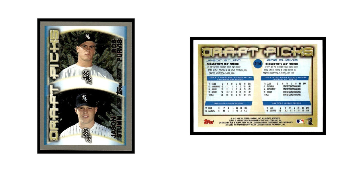 Rob Purvis Jason Stumm Rookie 2000 Topps #214 Chicago White Sox Baseball Card NM