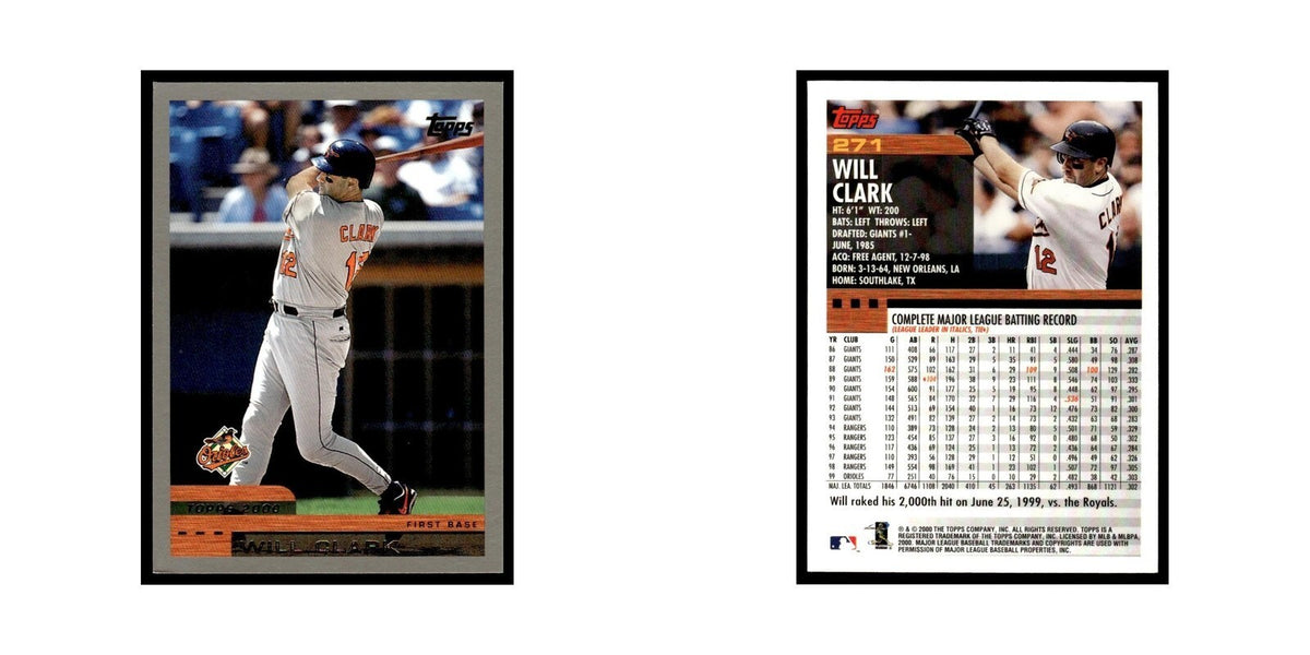 Will Clark 2000 Topps #271 Baltimore Orioles Baseball Card NM